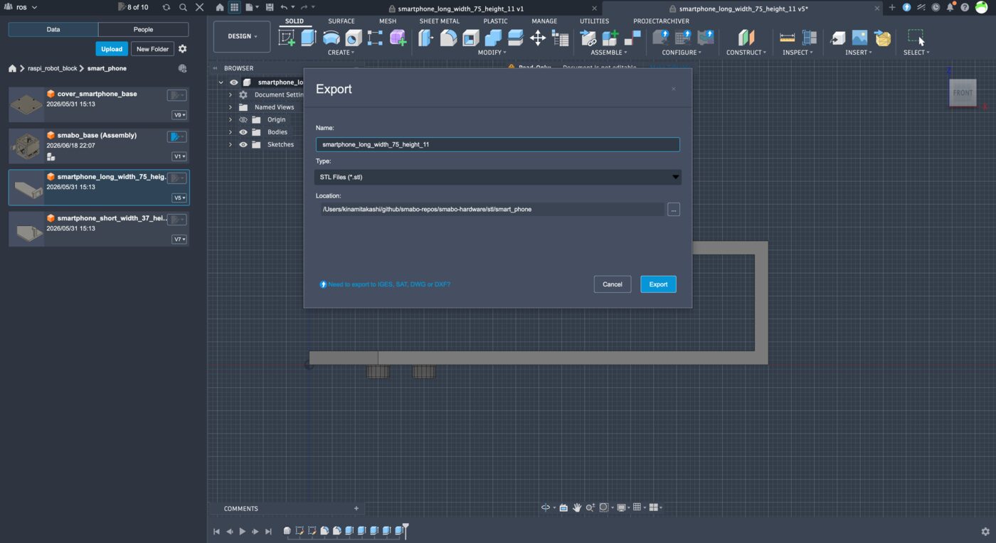 Fusion export settings