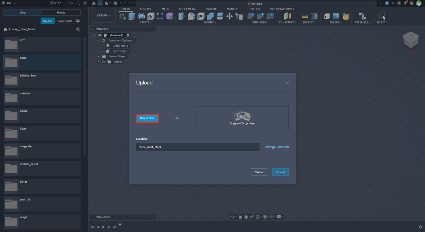Fusion select files